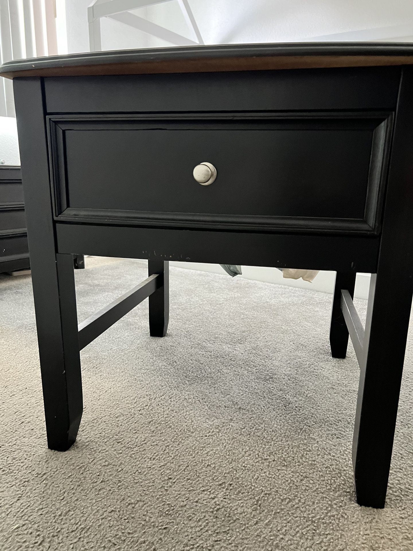 Dark Brown/black Wood Night Stand 