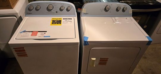 New Whirlpool Top-Loading Electric Washer & Dryer Set, White, Freestanding