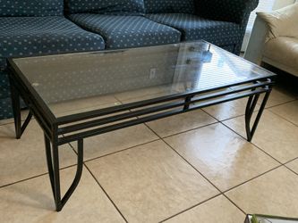Metal Framed Glass Center Table
