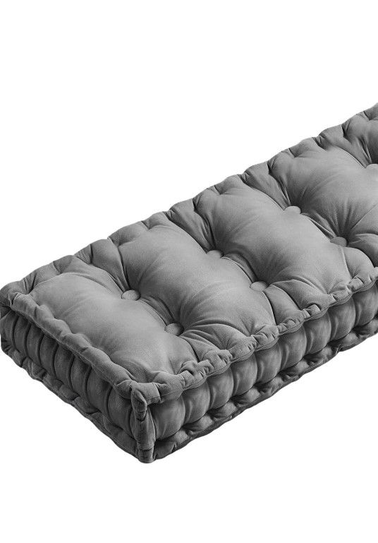 1, Bench Cushion Gray Velvet. Brand New In Original Packing
