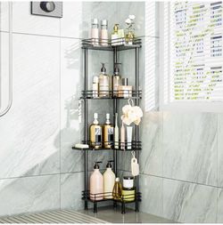 Corner Shower Caddy Standing – 4-Tier Stainless Steel Shower Organizer with Soap Holder ($50) / Organizador de Esquina para Ducha – 4 Niveles de Acero