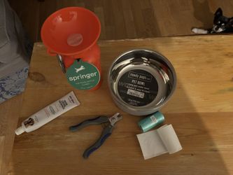 Pet Dog Puppy Care Kit, Bowl, Travel Water Bottle, Nail Clippers, and Toothpaste