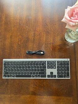 Macally Wireless Bluetooth Rechargeable Keyboard for Mac - Compatible Apple Keyboard or MacBook Pro/Air, iMac - Multi-Device, Up to 3 Devices with 110