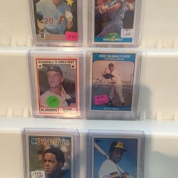 Six old baseball cards