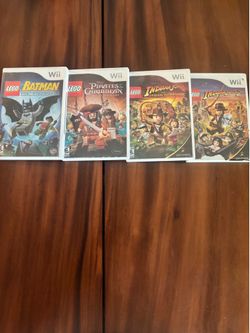 LEGO Nintendo Wii Game Lot of 4 Batman Pirates Indiana Jones w/ Cases Manuals