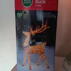 5ft Outdoor Light Up Xmas Buck