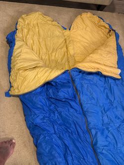 Double Sleeping Bag Blue and Yellow