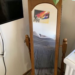 Armoire Organizer with Full-Length Mirror, Back Storage