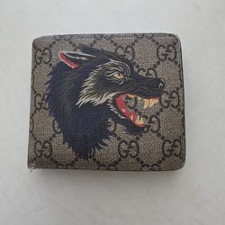 Gucci GG Supreme Wolf Bifold Wallet 
