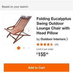 Folding Eucalyptus Swing Chair Collapsable 