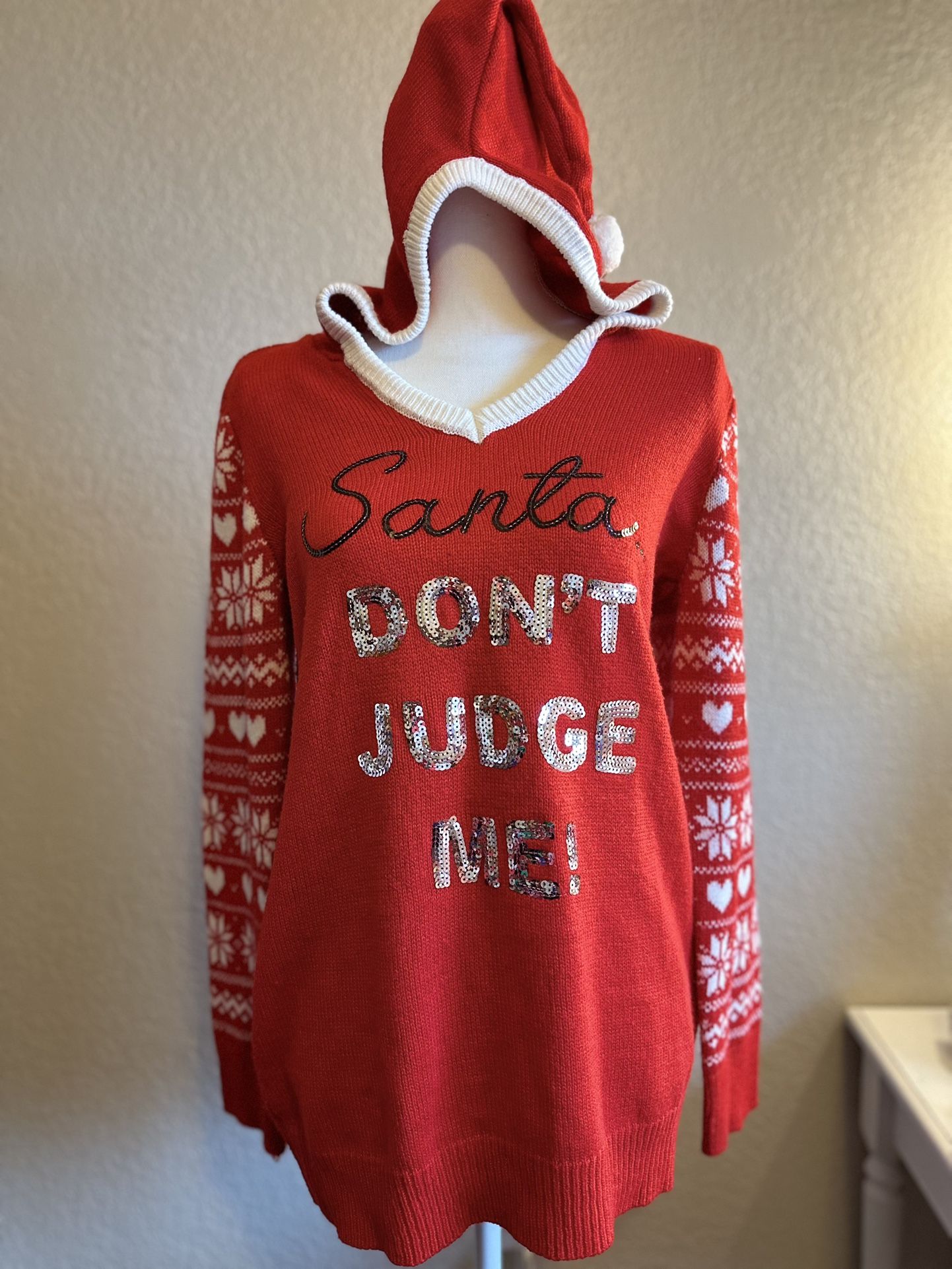 🎄 “Santa Don’t Judge Me” Ladies Christmas Sweater 🎄