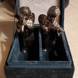 Salt & Pepper Shakers Angel's Godinger Elegant Set Of 2 Silverplated