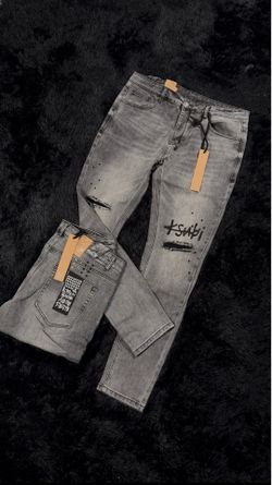 KSUBI Grey Distressed Jeans – Designer Denim