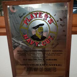 Players Navy Cut Vintage Framed Tobacco Advertising Mirror

