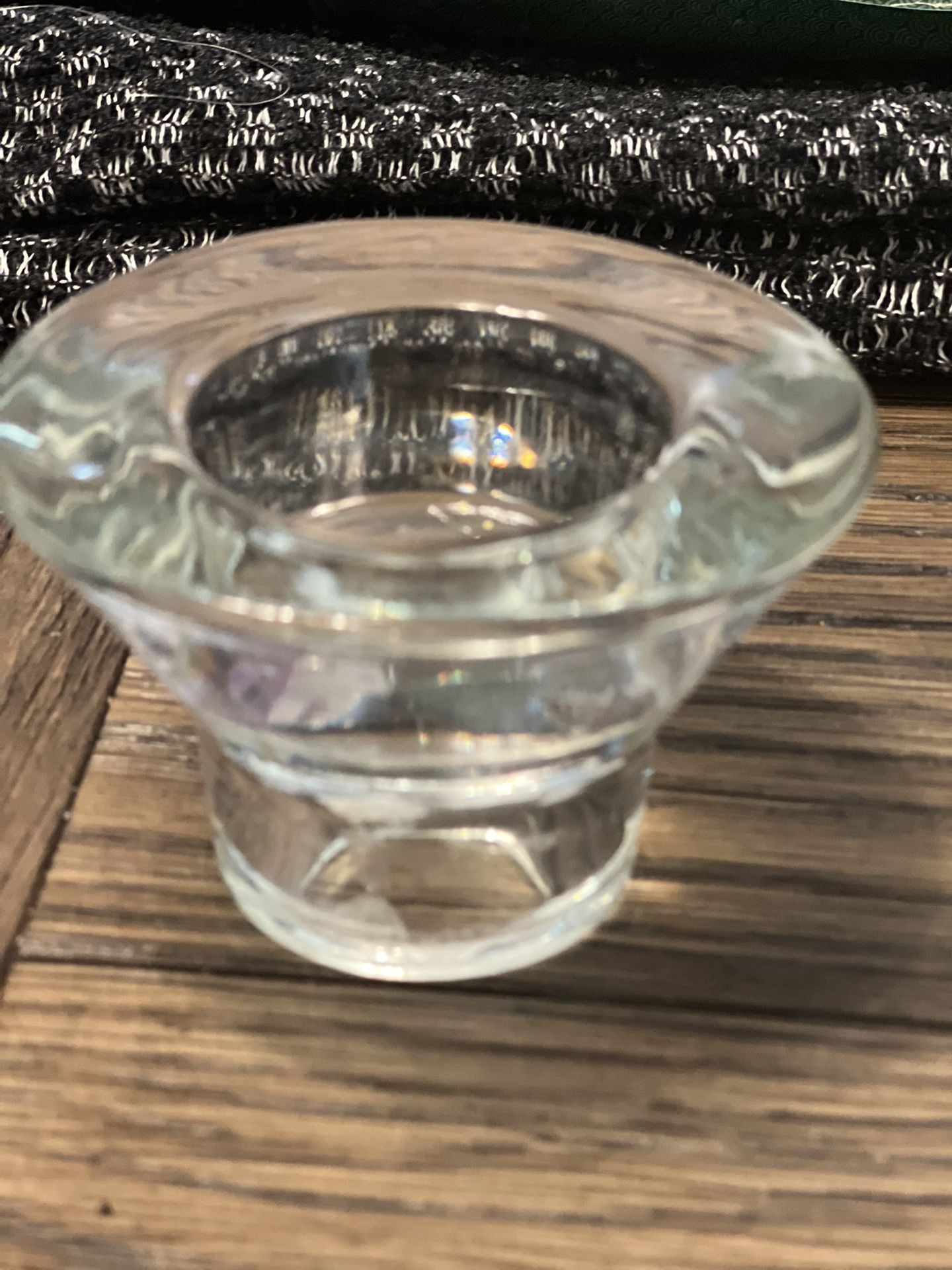 Set Of 16 Solid Glass Candle Holders