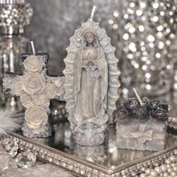 Silver Shimmer 100% Beeswax Religious Set