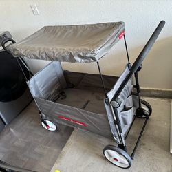 Grey Radio Flyer Compass Kid and Cargo Stroll ‘N Wagon