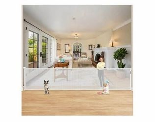 Reinforced 42" Extra Tall Retractable Baby Gates, 200" Wide
