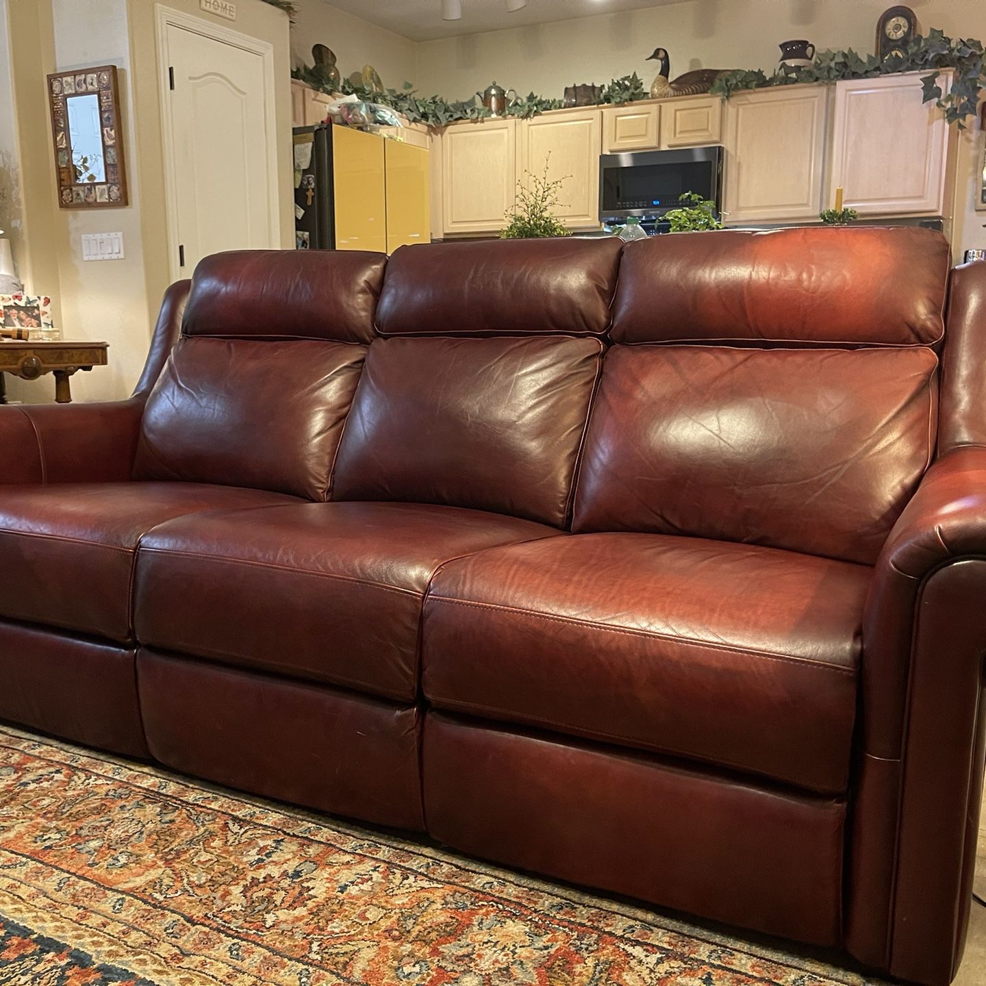 Top Grain Leather Power Reclining Sofa & Chair 5 Yrs Old