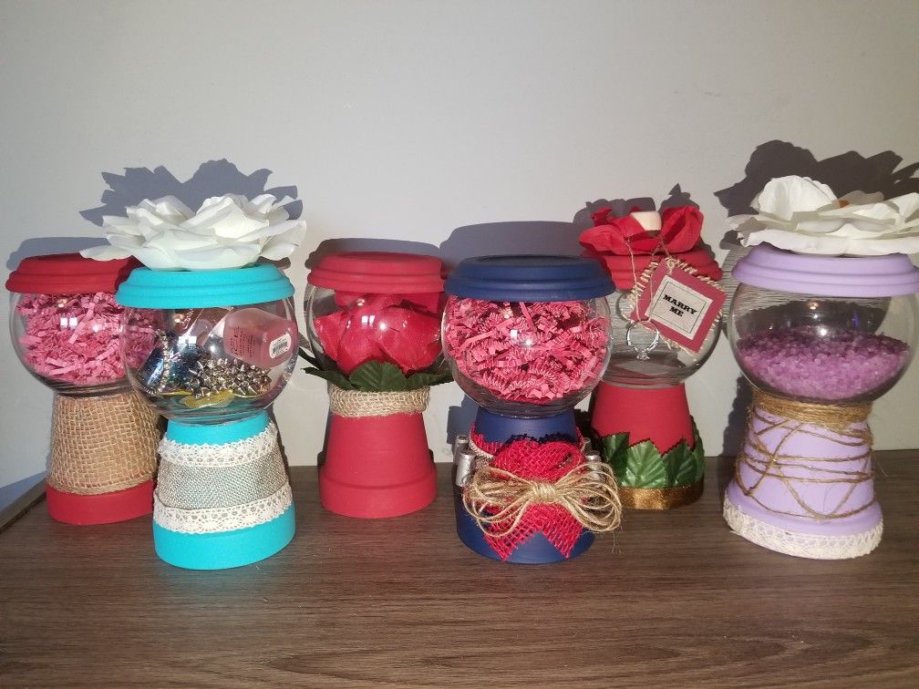 Custom order handmade gift jars.