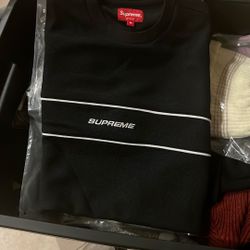 Supreme Black Knit Long Sleeve Shirt 