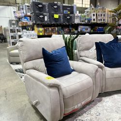 Manual Recliner Fabric Beige 