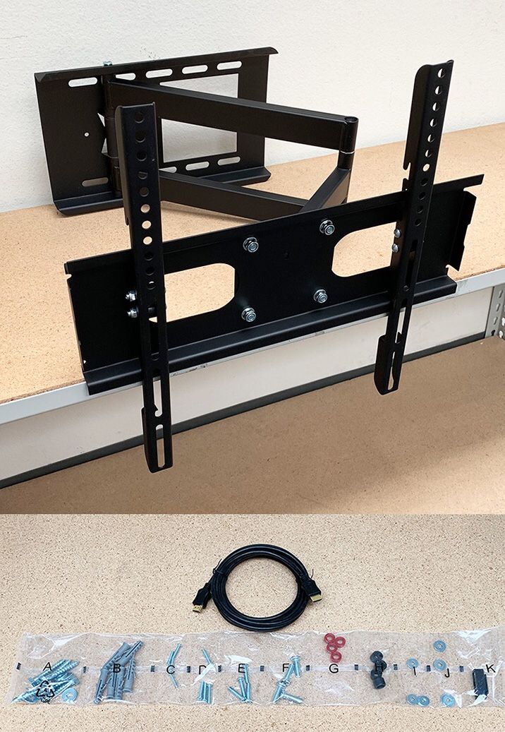 $28 NEW HDMI and Full Motion TV Wall Mount Combo 23”-50” Swivel Tilt