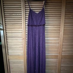 Adrianna Papell Sleeveless Beaded Gown (Cassis) Size 6