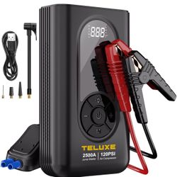 Jump Starter with Air Compressor, 2500A 120PSI Car Battery Jump Starter with Digital Tire Inflator,