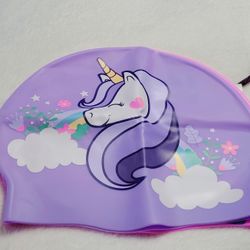 2 Pack Swim Caps for (Age 3-12), Silicone Waterproof Swimming Caps