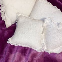 4 Shapes Pillows 2 Rectangle 1 Heart 💜 And One Square All In Great Shape