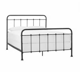 Black Metal Queen Bed  ( missing bolts)