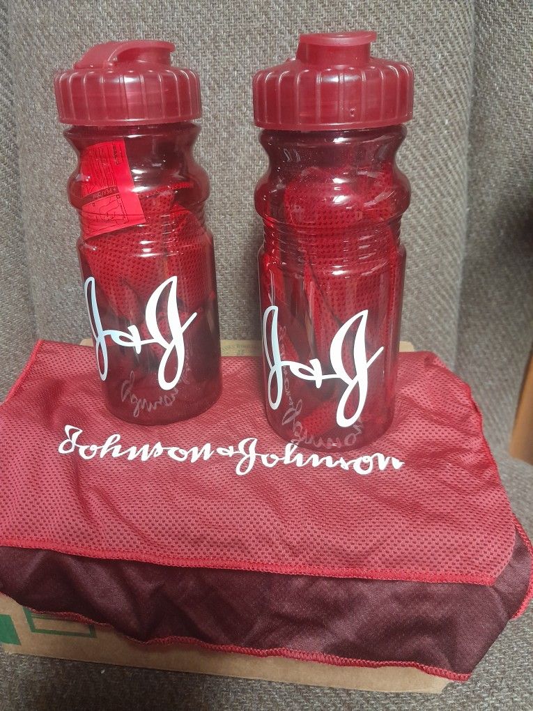 2 New Johnson & Johnson Water Bottles More