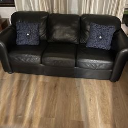 Leather Black Couch 