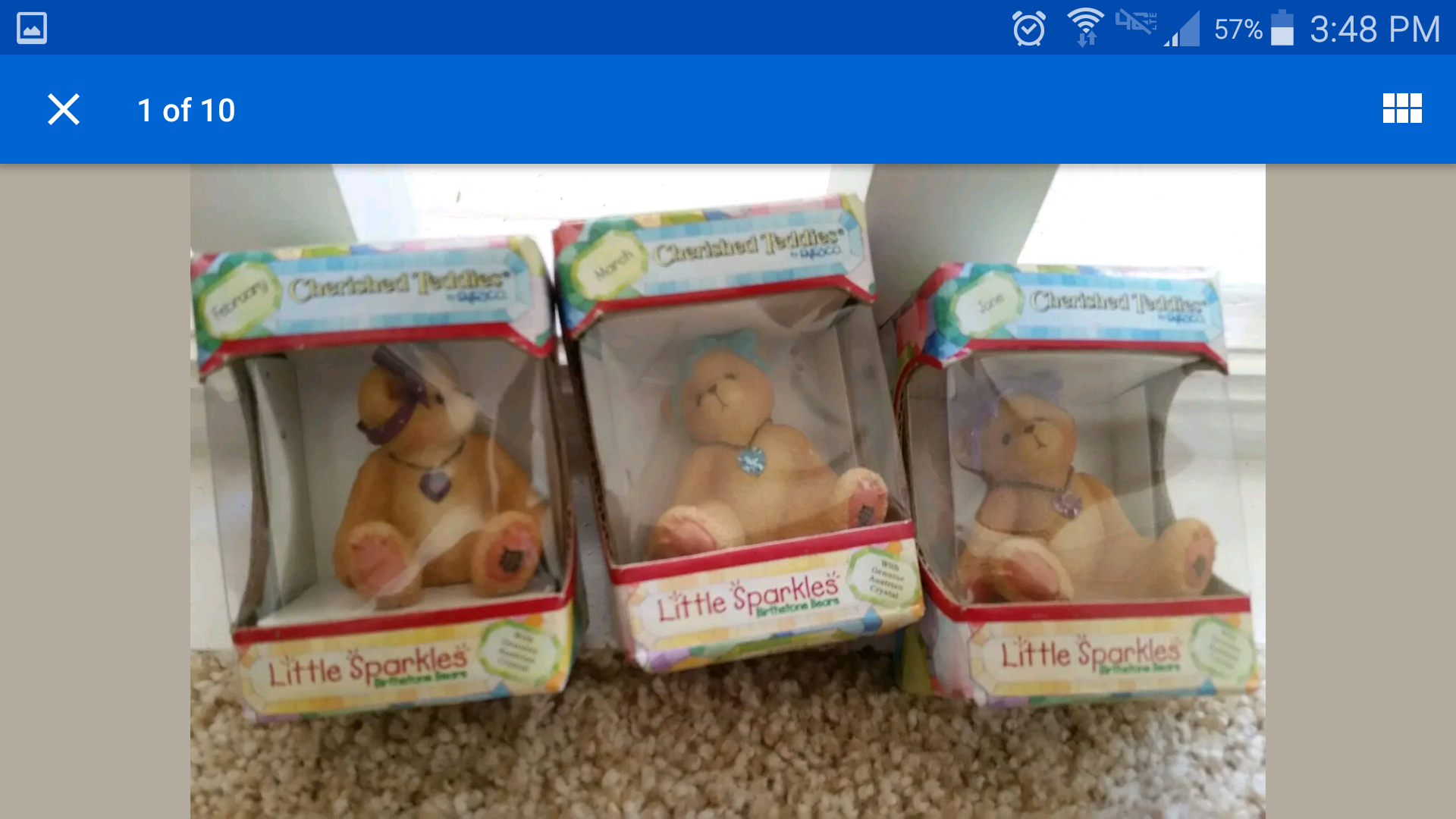Enesco Cherished Teddies Birthstone Bears Birthday Teddy