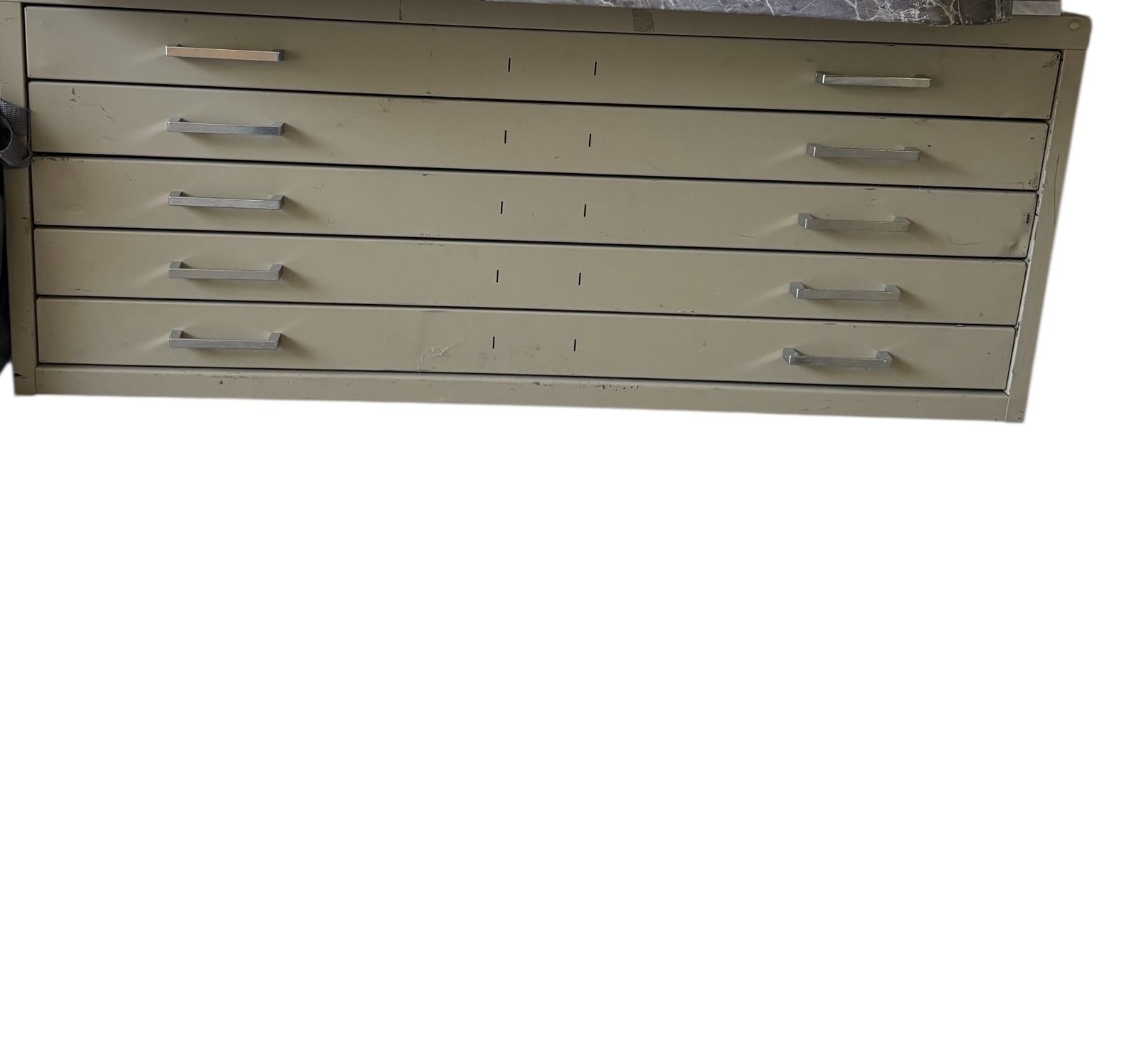 Blue Print Five Drawer File Cabinet