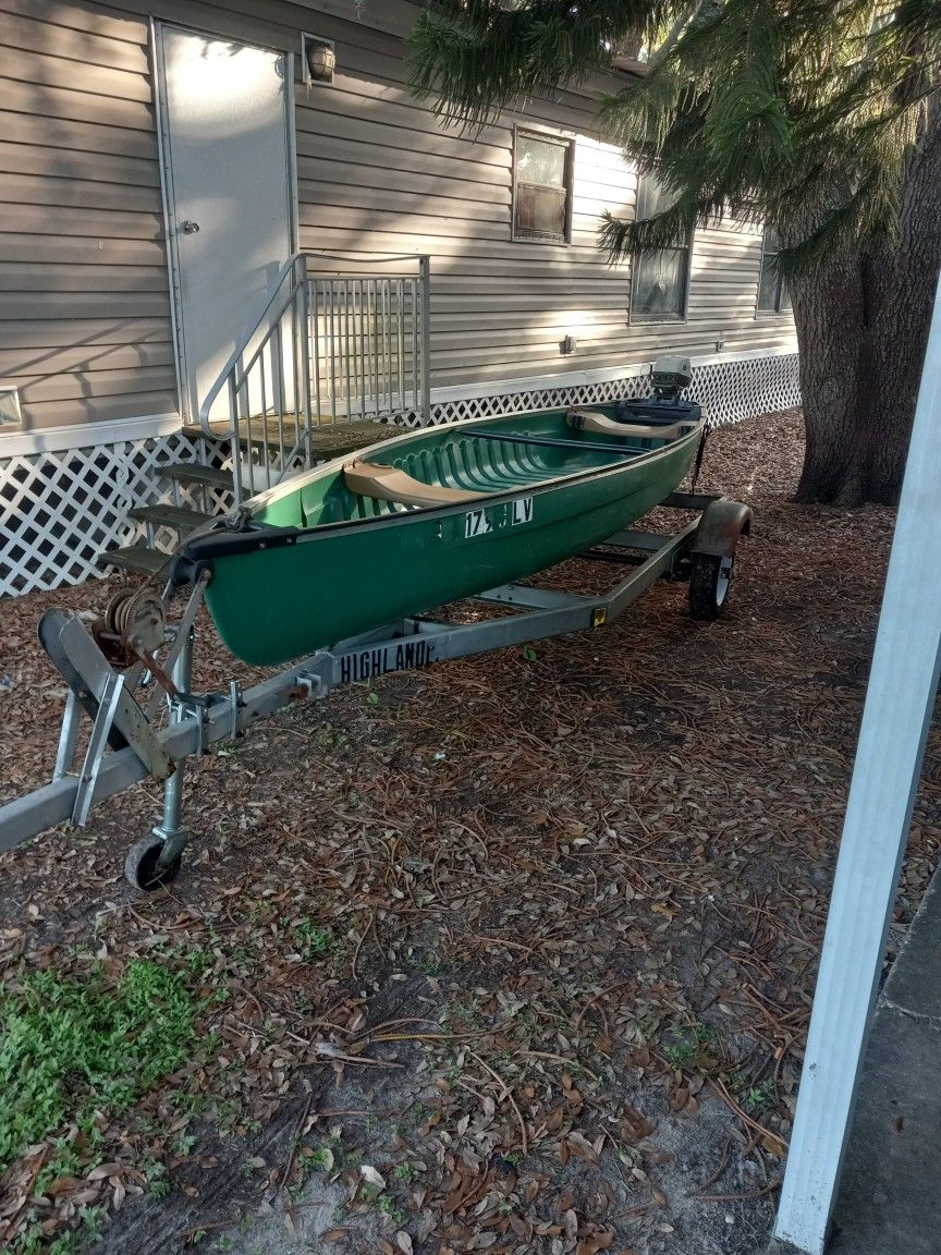 Boat Motor And Trailer