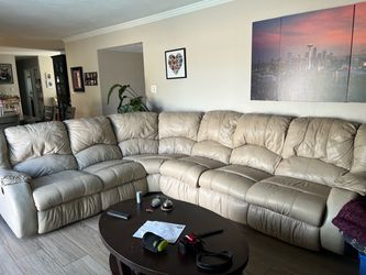 Leather Lazy Boy sectional couch