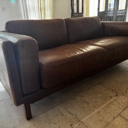 West Elm Dekalb Leather Sofa