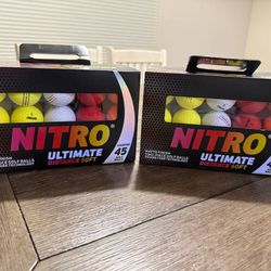NEW GOLF BALLS Nitro Ultimate Distance Soft 45 Pack Matte Finish
