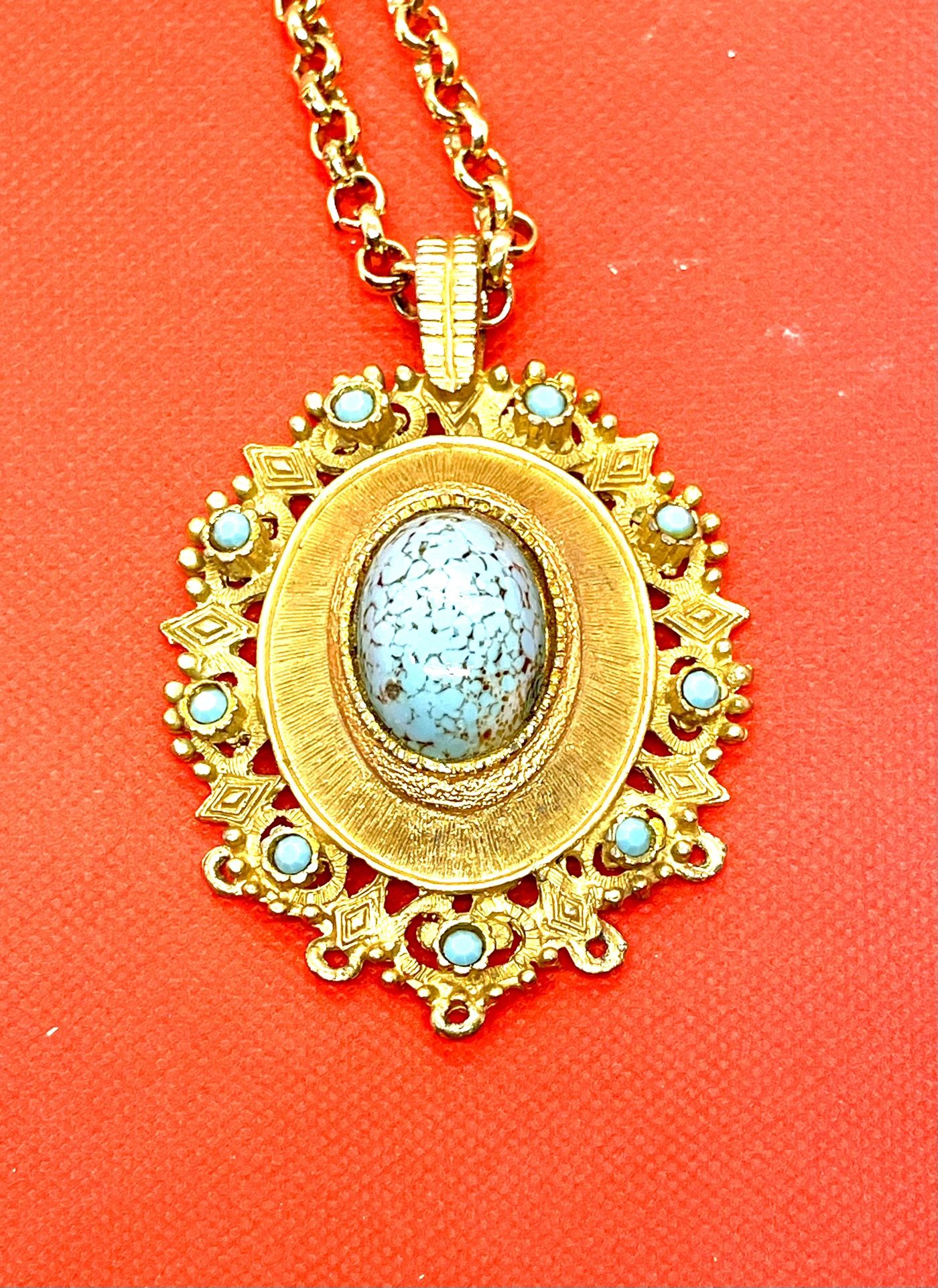 Goldstone Costume Turquoise Necklace