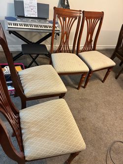 Set of 4 Wood Dining Chairs