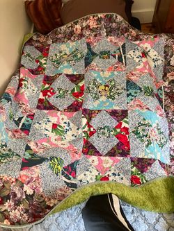 Handmade Floral Patchwork Quilt