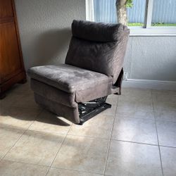 Gray Leather Recliner Couch Piece 