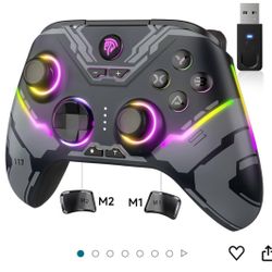 EasySMX X15 PC Controller - Enhanced Wireless Bluetooth Controller with Hall Joysticks/Hall Triggers/RGB Lighting - No Stick Drift, No Dead Zone - Wor