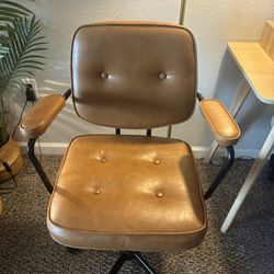 Brown PU Leather Office Chair 