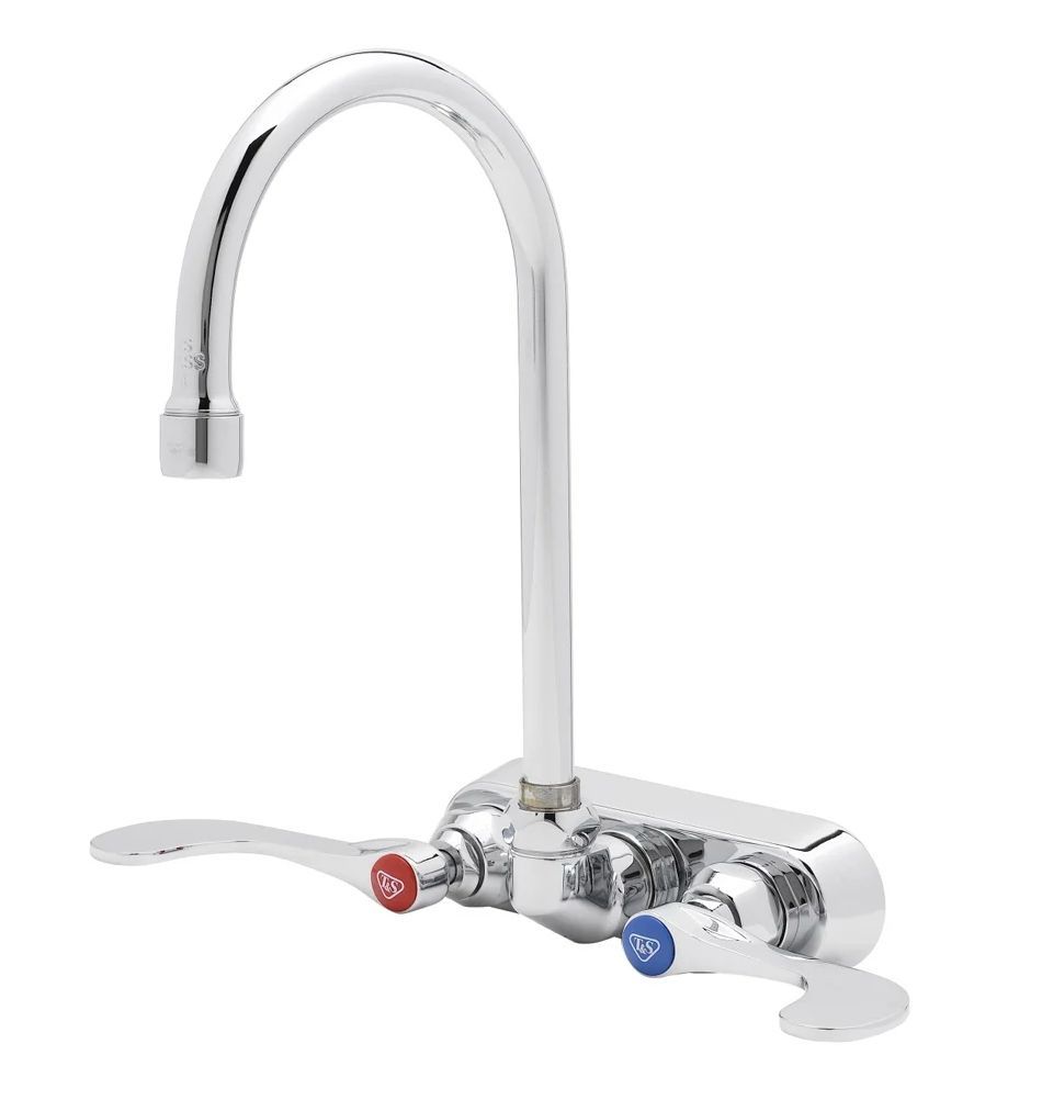 NEW T&S B-1146 Wall Mount Work Board Faucet 4" Centers 5-3/4" Gooseneck Spout #4066