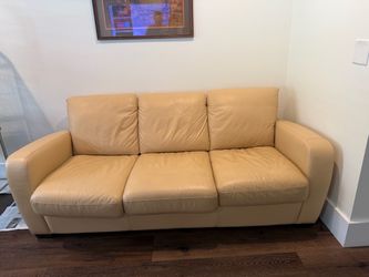 Leather sleeper sofa