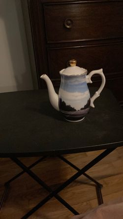 Porcelain Teapot with Landscape Scene
