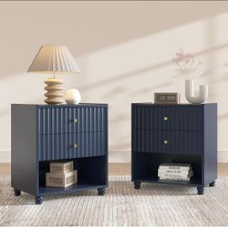 2 nightstands. Brand new in box.  Navy blue